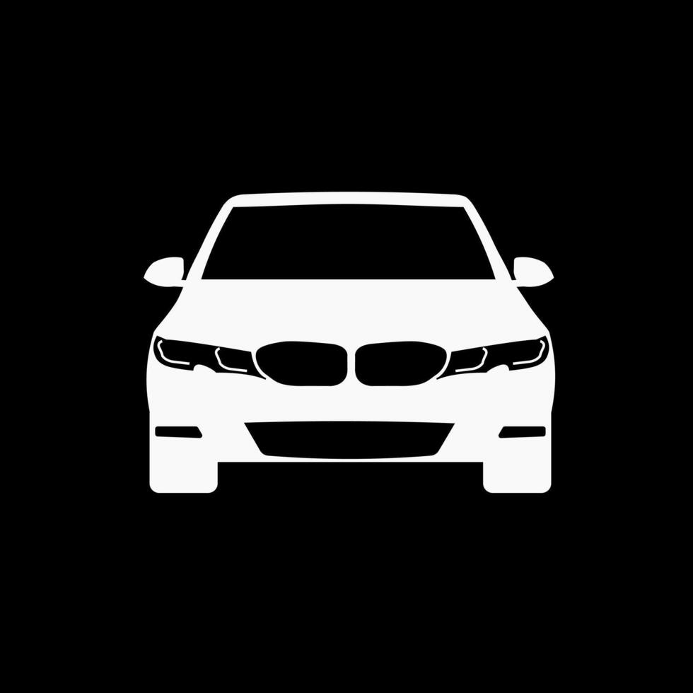 car icon front view for symbol, website or apps vector