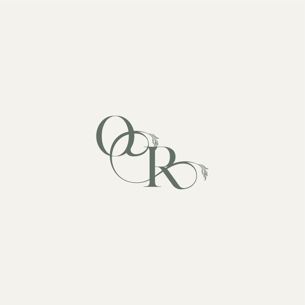 wedding concept monogram elegant and elegant logo RO organic hairline logotype letter vector