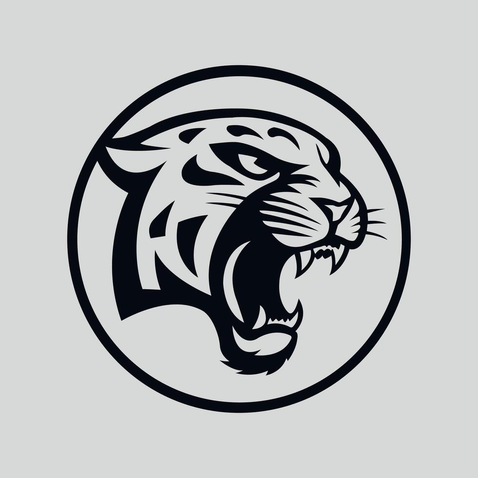 Angry Jaguar minimalist logo vector