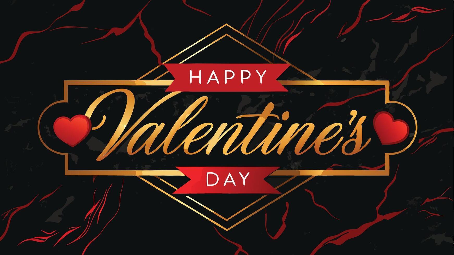 Luxurious Valentines Day Banner with Elegant Happy Valentine Day Design for Romantic Celebrations vector