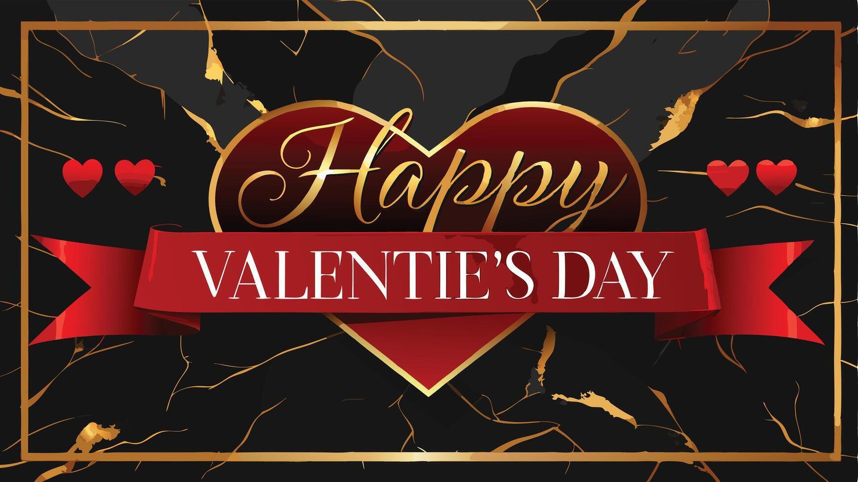 Luxurious Valentine Day Banner with Elegant Happy Valentine Day Message in a Romantic Design vector