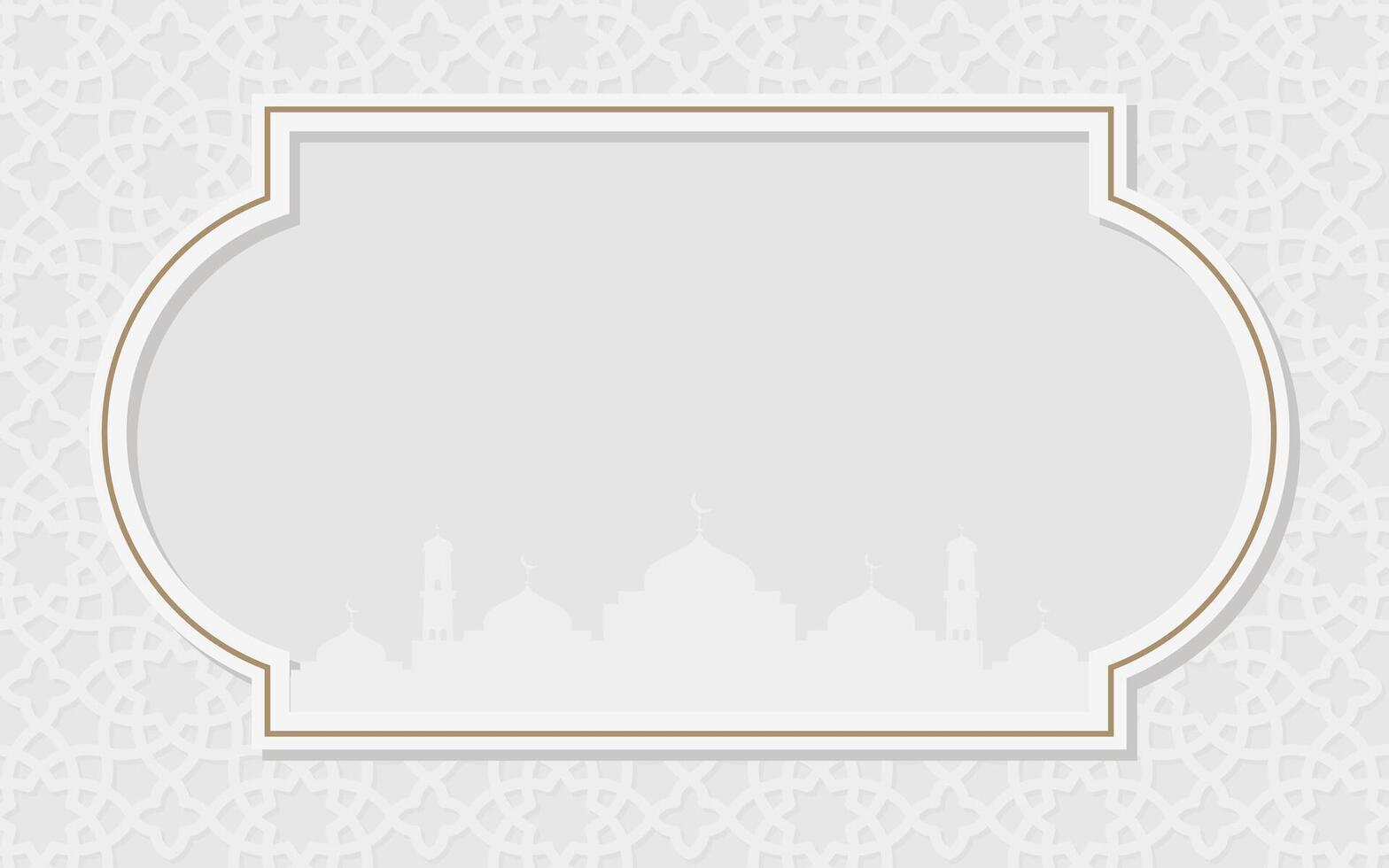 Arabic Islamic Elegant White and Golden Luxury Ornamental Background. with Decorative Pattern and Border Frame vector