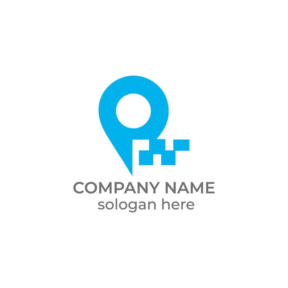 Technology location icon logo design illustration vector