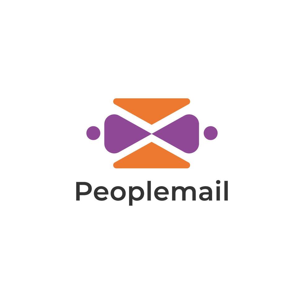 Mail with people concept, Useable for Message Logo, Mail Logo, Chat Logo Icon vector