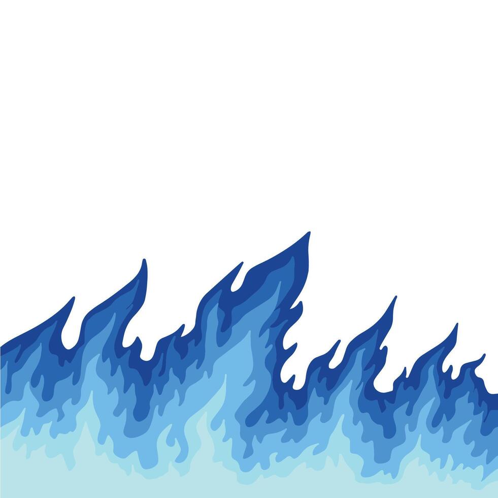 Blue fire illustration isolated on white background vector