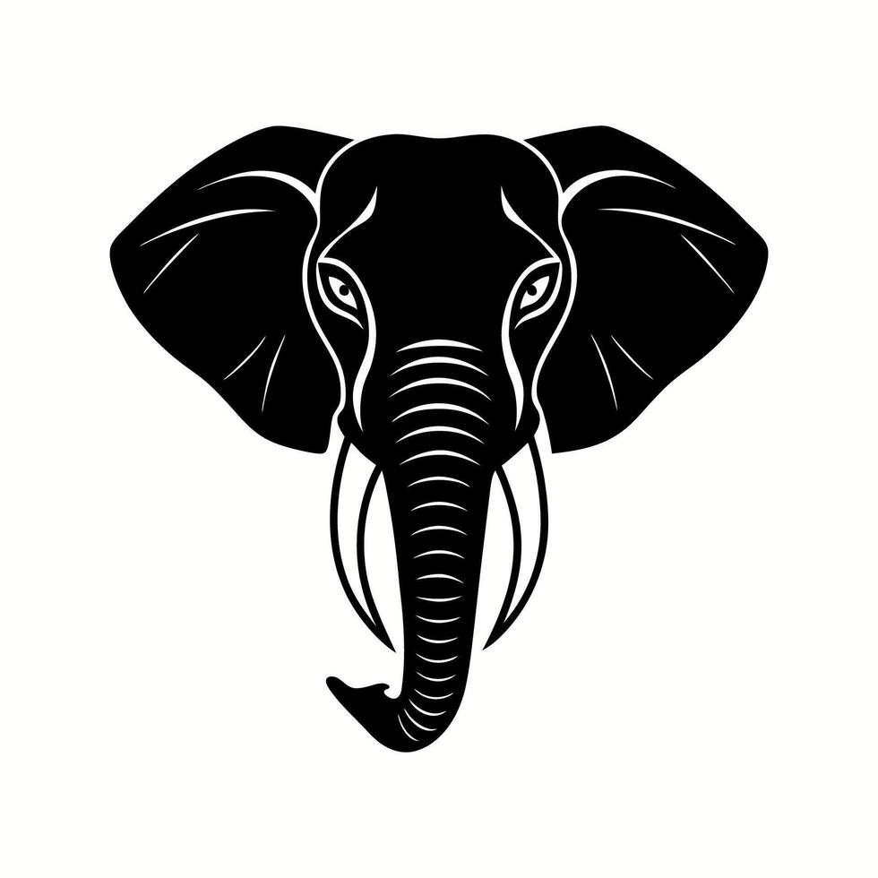 elephant head silhouette vector
