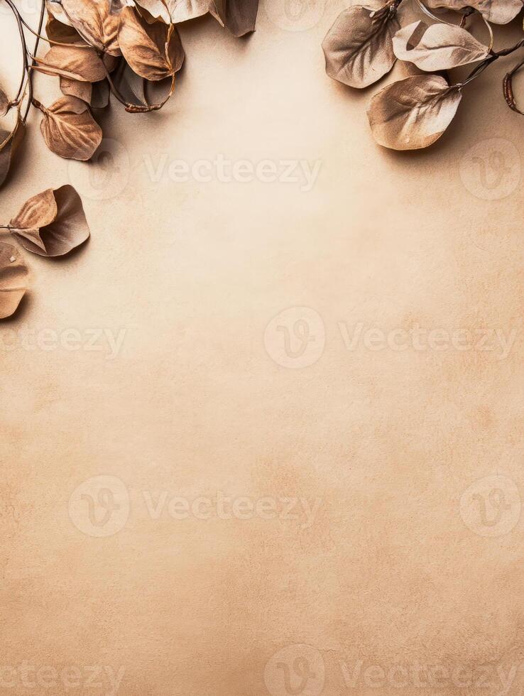 A textured background with dried leaves, creating a natural and earthy aesthetic. photo