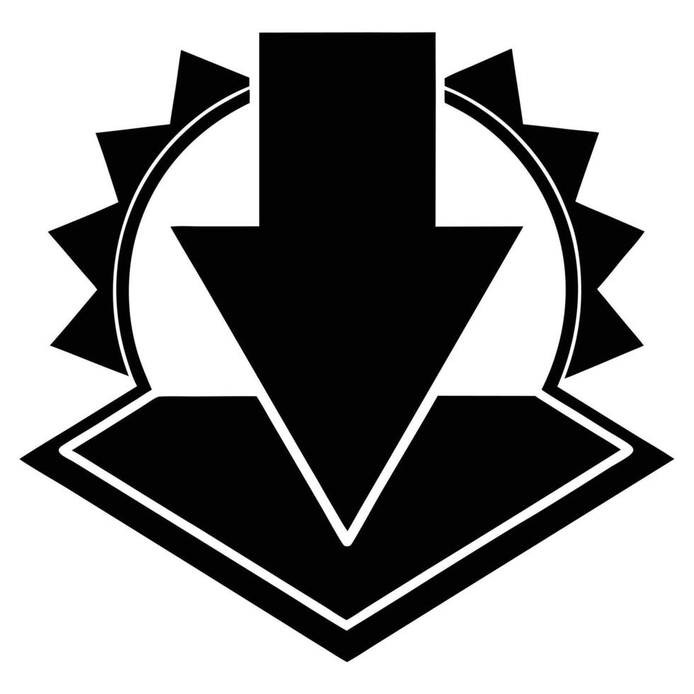 Software Download Symbol Silhouette on White Background vector