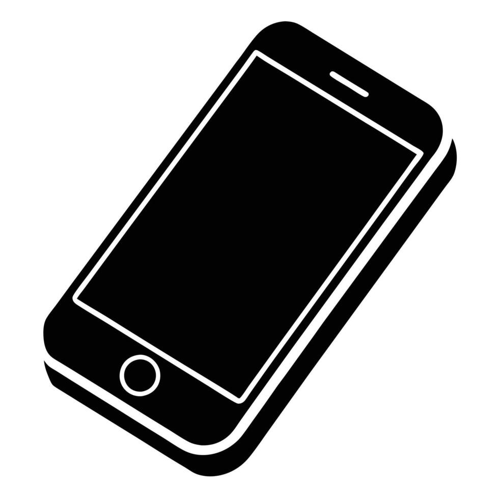 Smartphone Symbol Silhouette Illustration on White vector