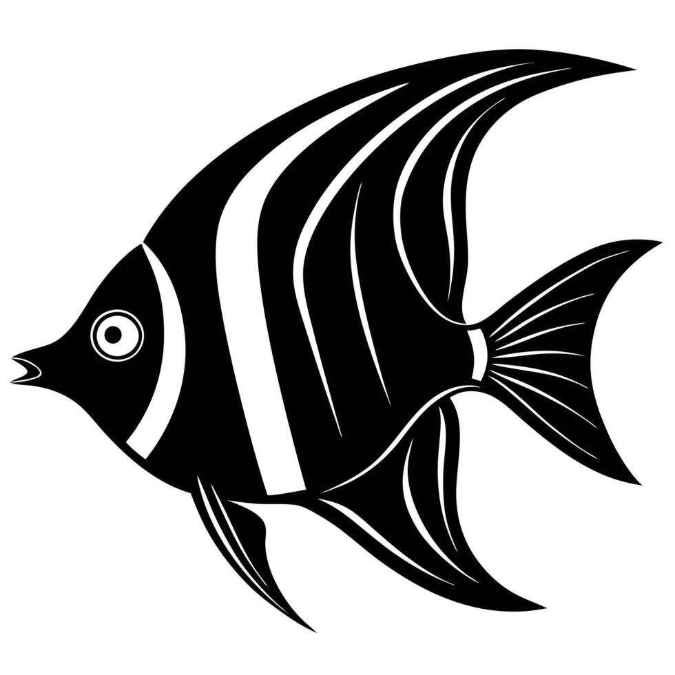 Albacore Fish Silhouette on White Background canvas vector