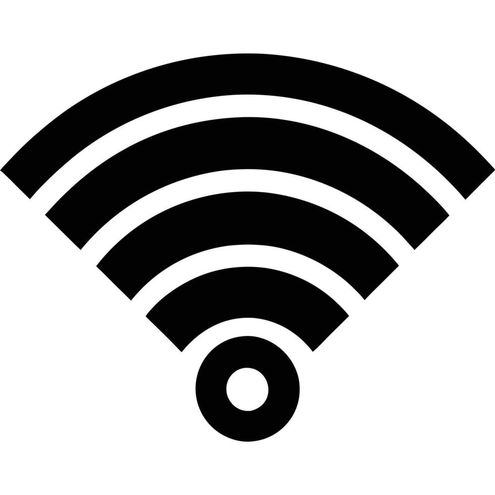 Wi-Fi Connection Silhouette on White Background vector