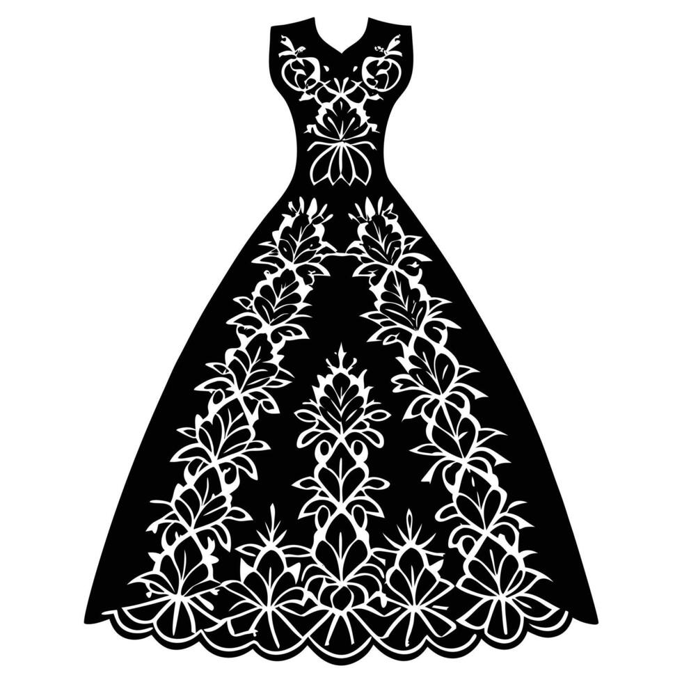 Lace Silhouette on White Background canvas canvas vector