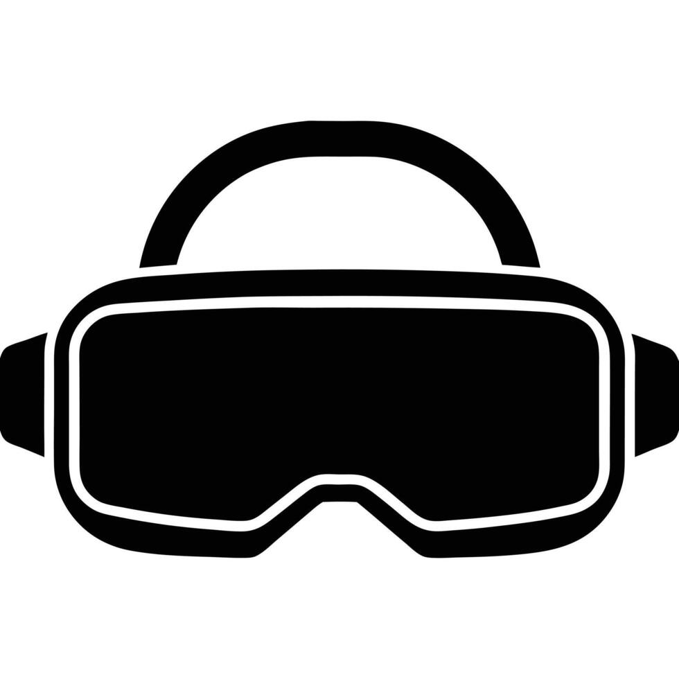 VR Gaming Headset Silhouette on White Background vector