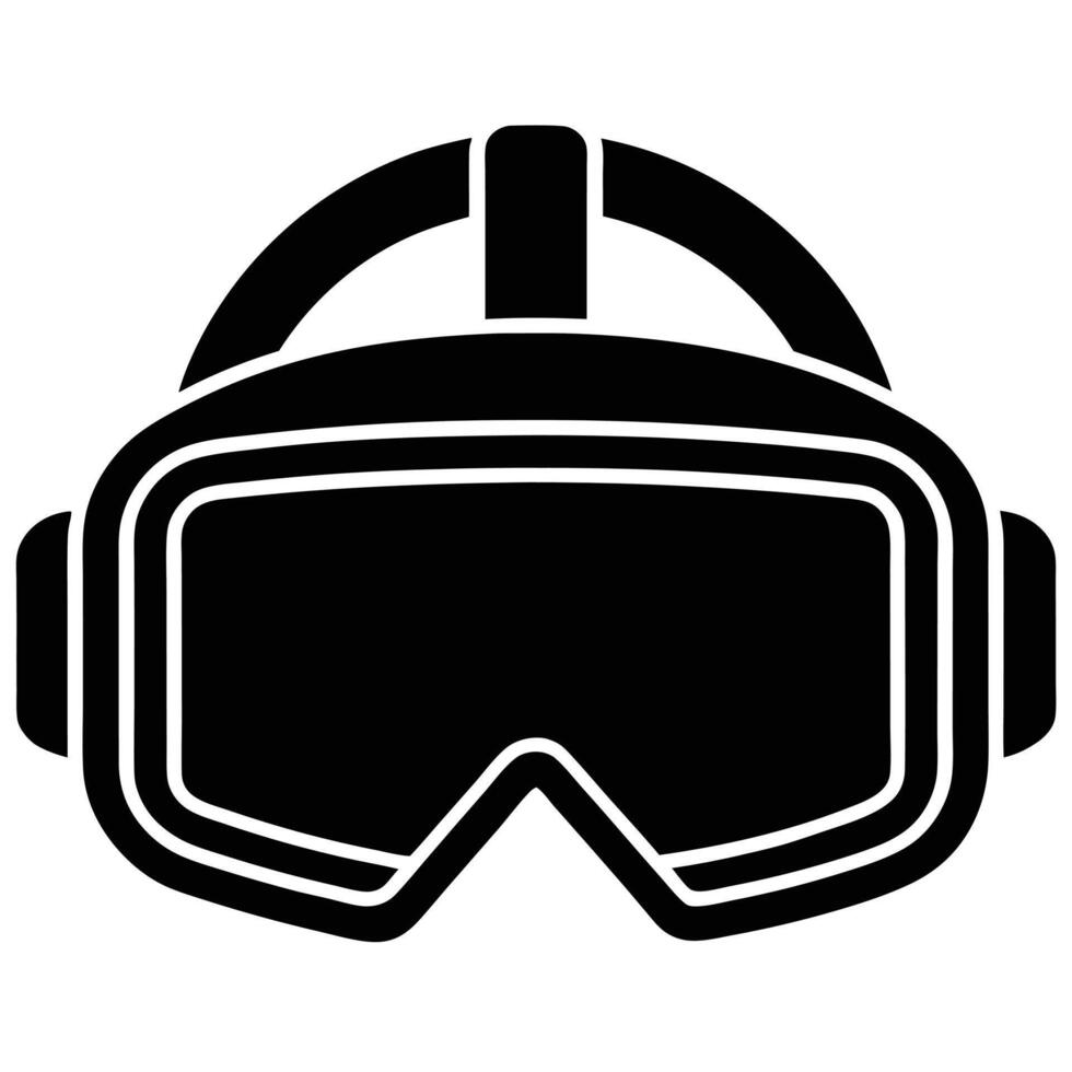 VR Headset Silhouette Isolated on White Background vector