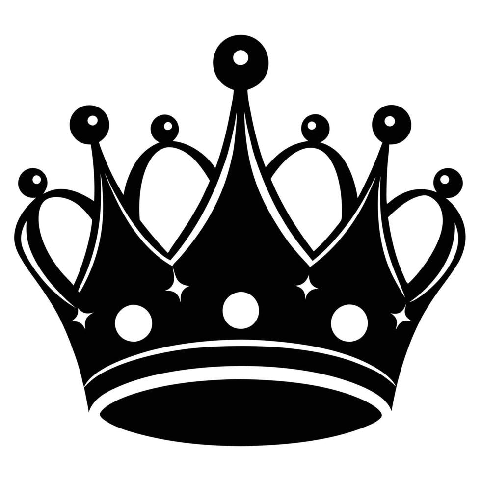 Wedding Crown Silhouette on White Background canvas canvas vector