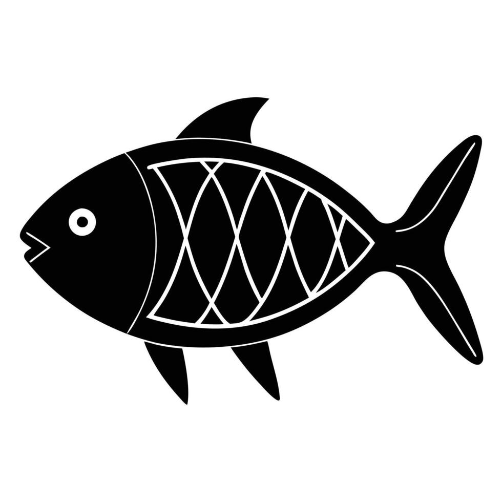 Drum Fish Silhouette canvas vector