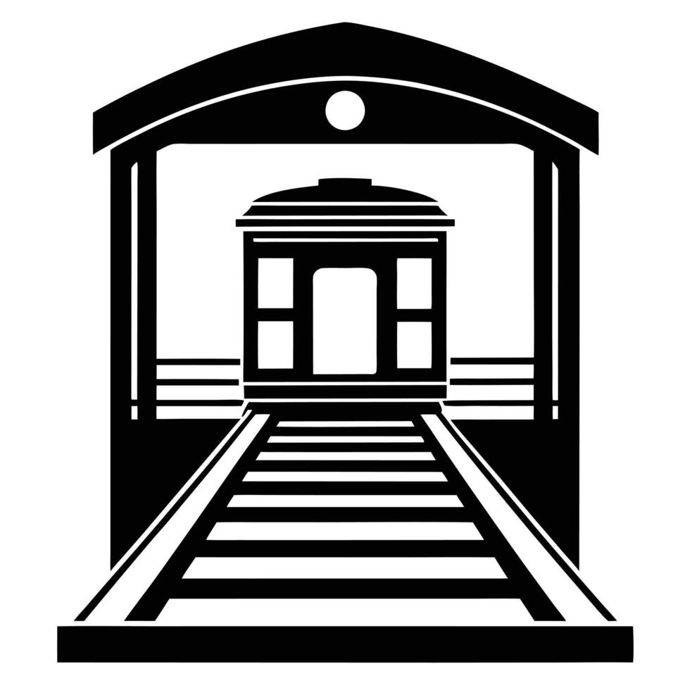 Modern Subway Silhouette on White Background vector