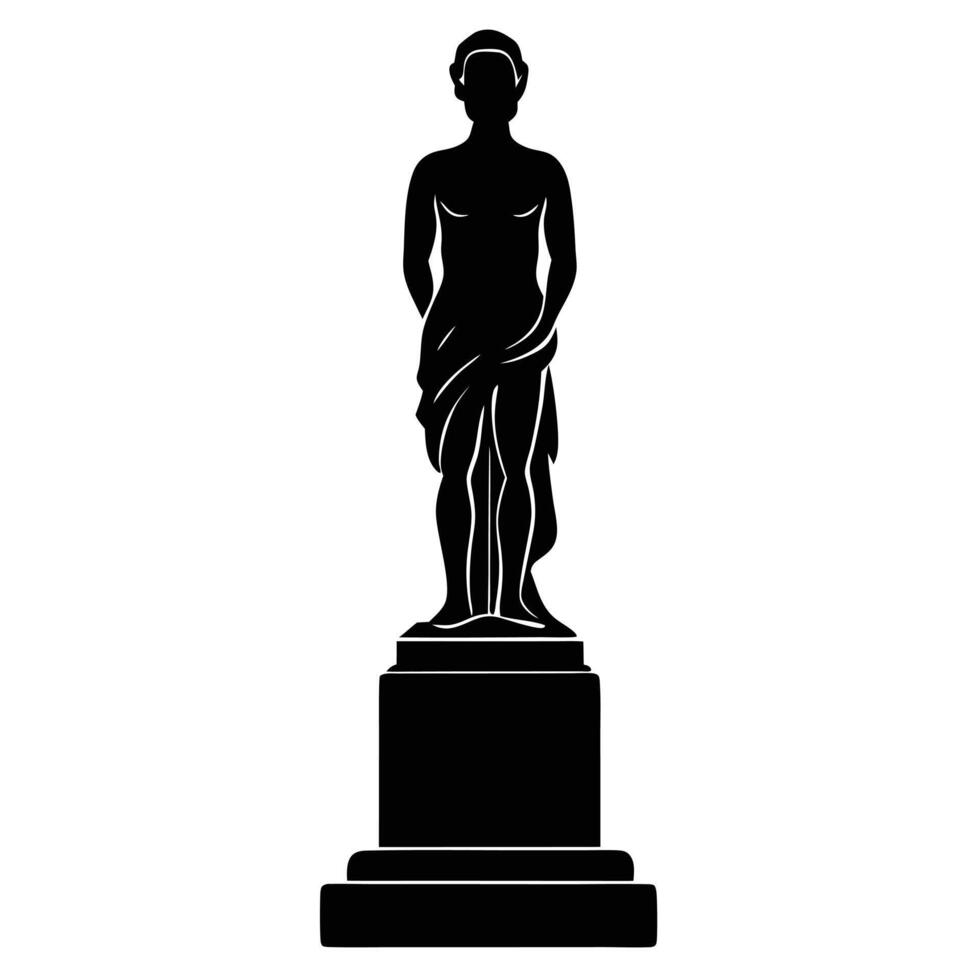 Sculpture Silhouette Isolated on White canvas vector