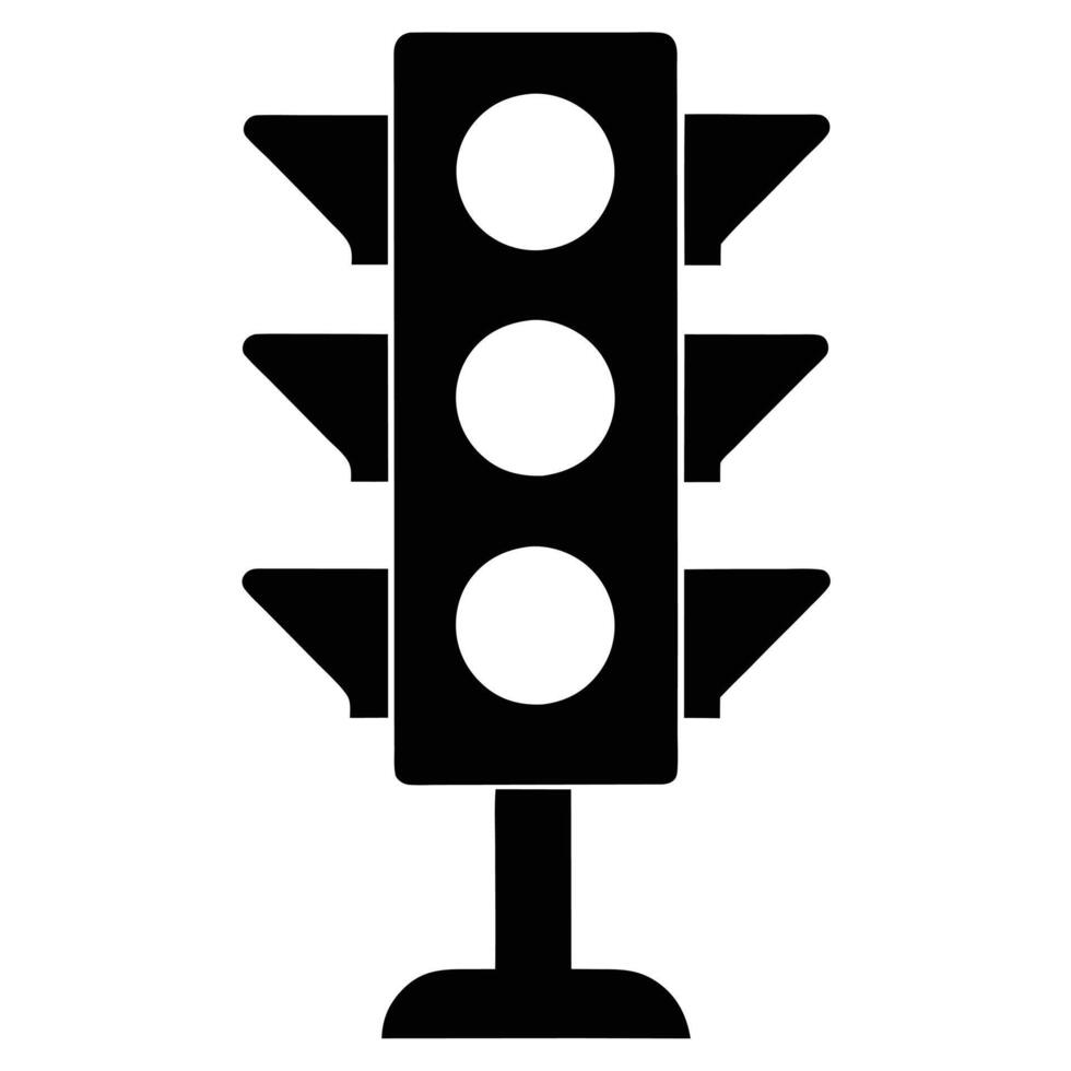 Traffic Light Silhouette Isolated on White Background vector
