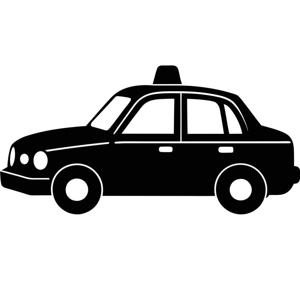 Taxi Silhouette Design on White vector