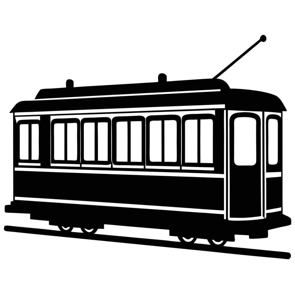 Street Car Silhouette Illustration on White canvas vector