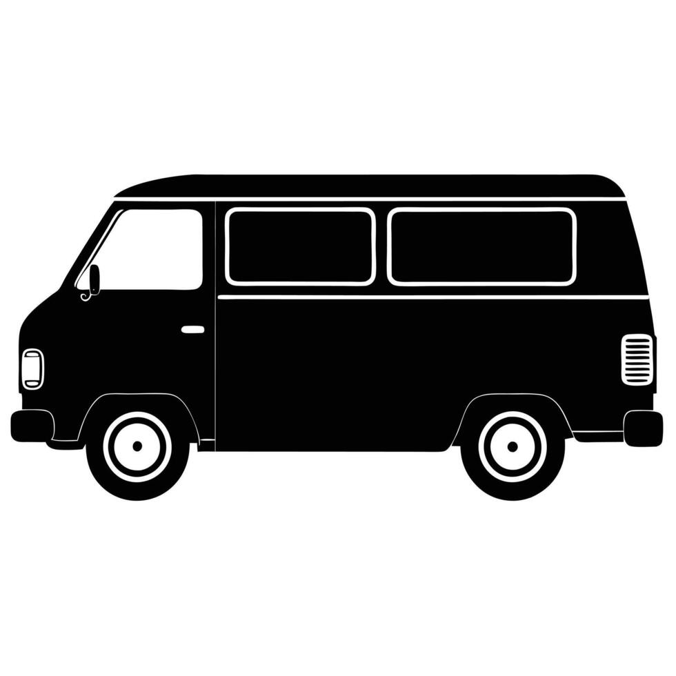 Van Silhouette Illustration Isolated on White Background vector