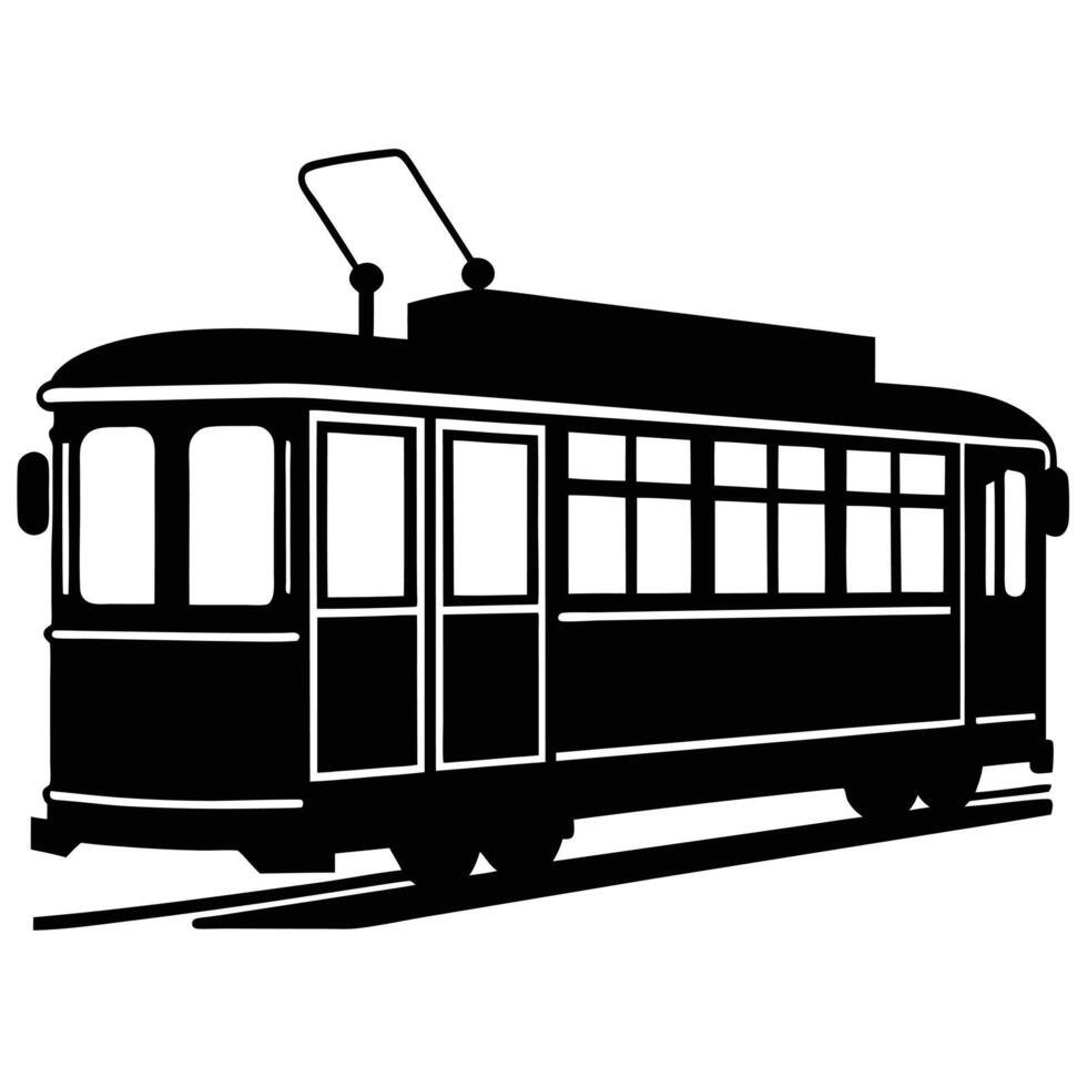 Street Car Silhouette on White canvas vector