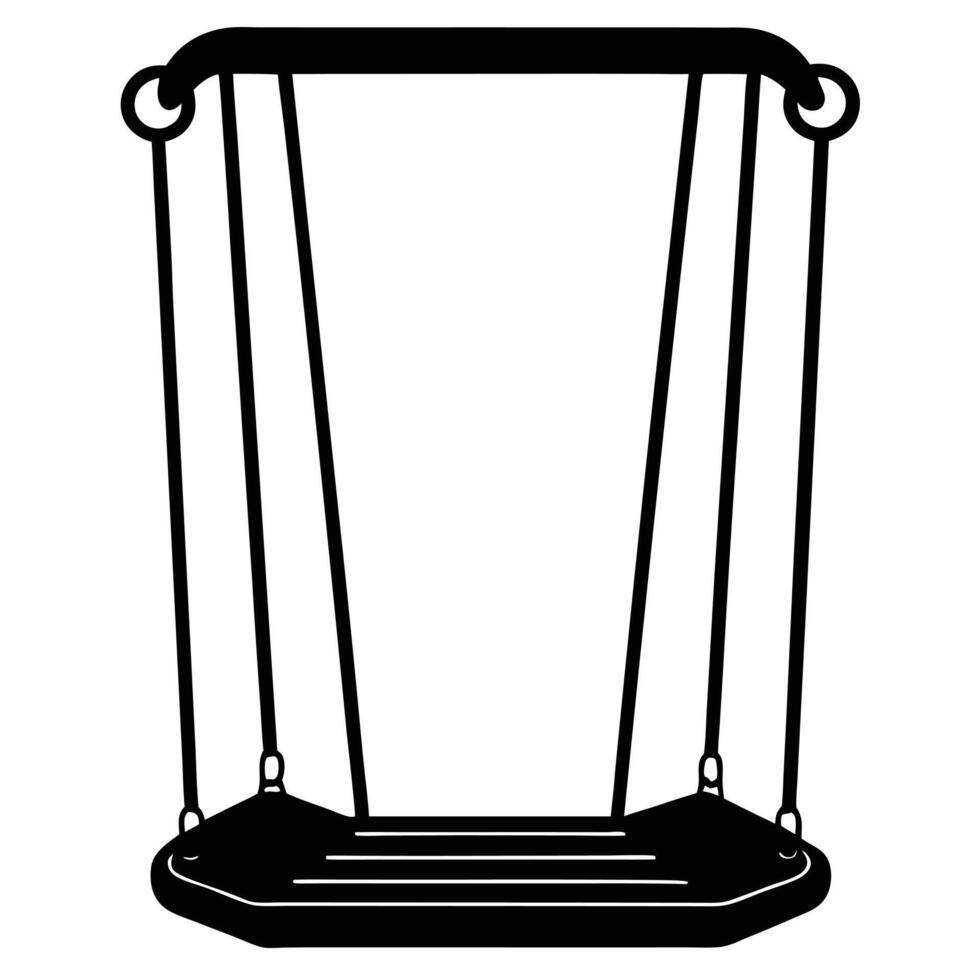 Swings Silhouette Illustration on White vector