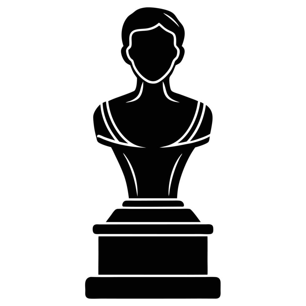 Sculpture Outline Silhouette on White canvas vector