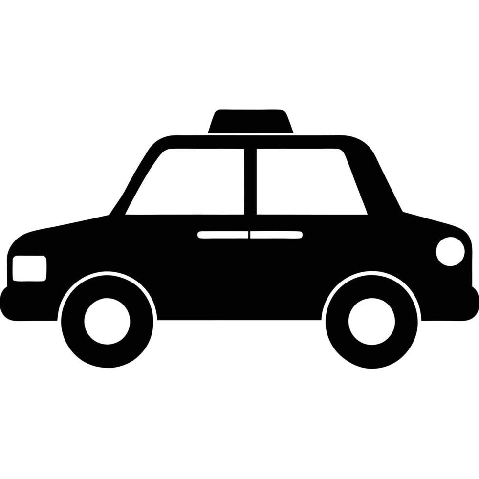 Classic Taxi Cab Silhouette Isolated vector