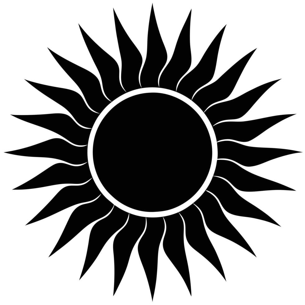 Sun Silhouette Isolated on White vector