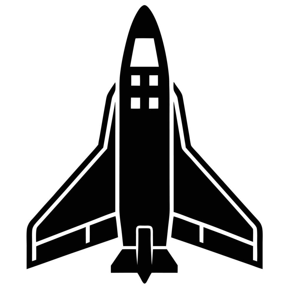 Space Shuttle Silhouetted on White vector