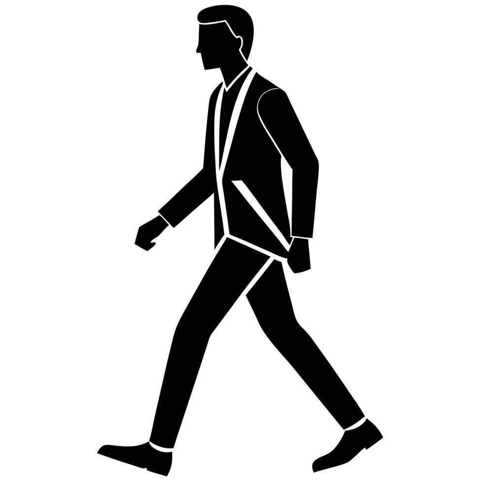 Walking Man Silhouette Isolated vector