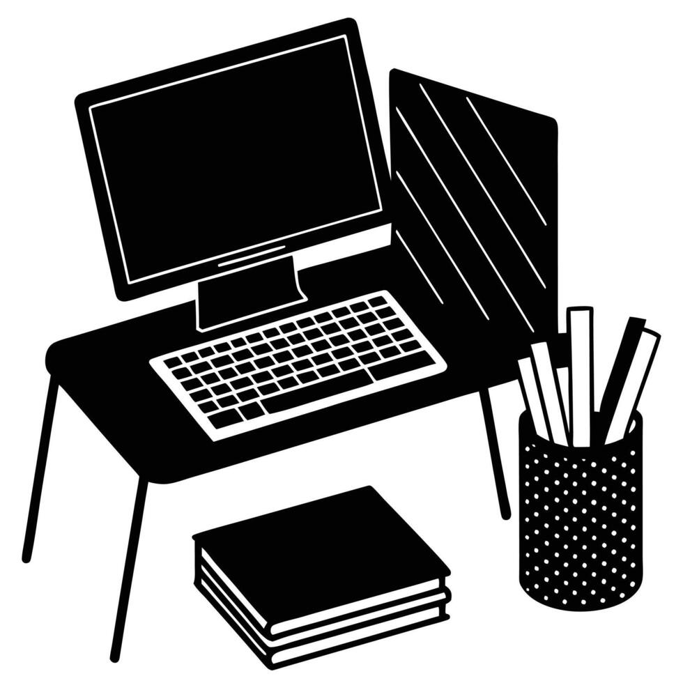 Inspiring Workspace with Creative Tools and Colorful Stationery colors vector