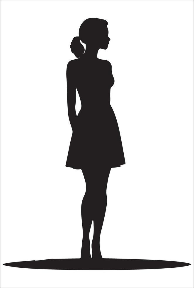 Graceful Woman Silhouette Illustration vector