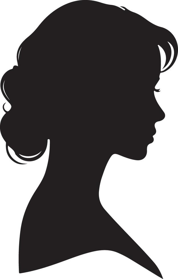 Profile Woman Silhouette on White vector