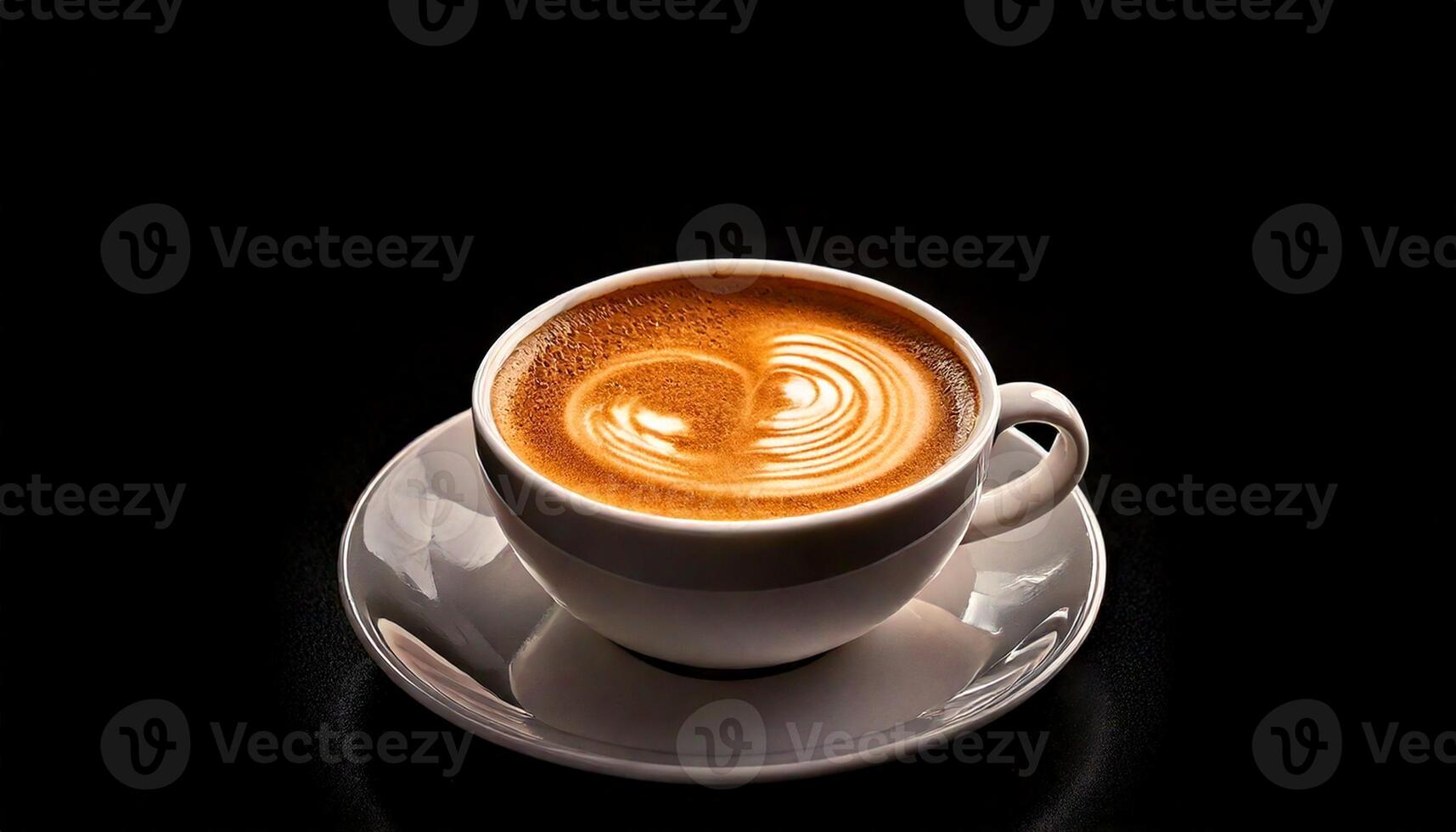 un taza de café con un corazón forma en el medio foto