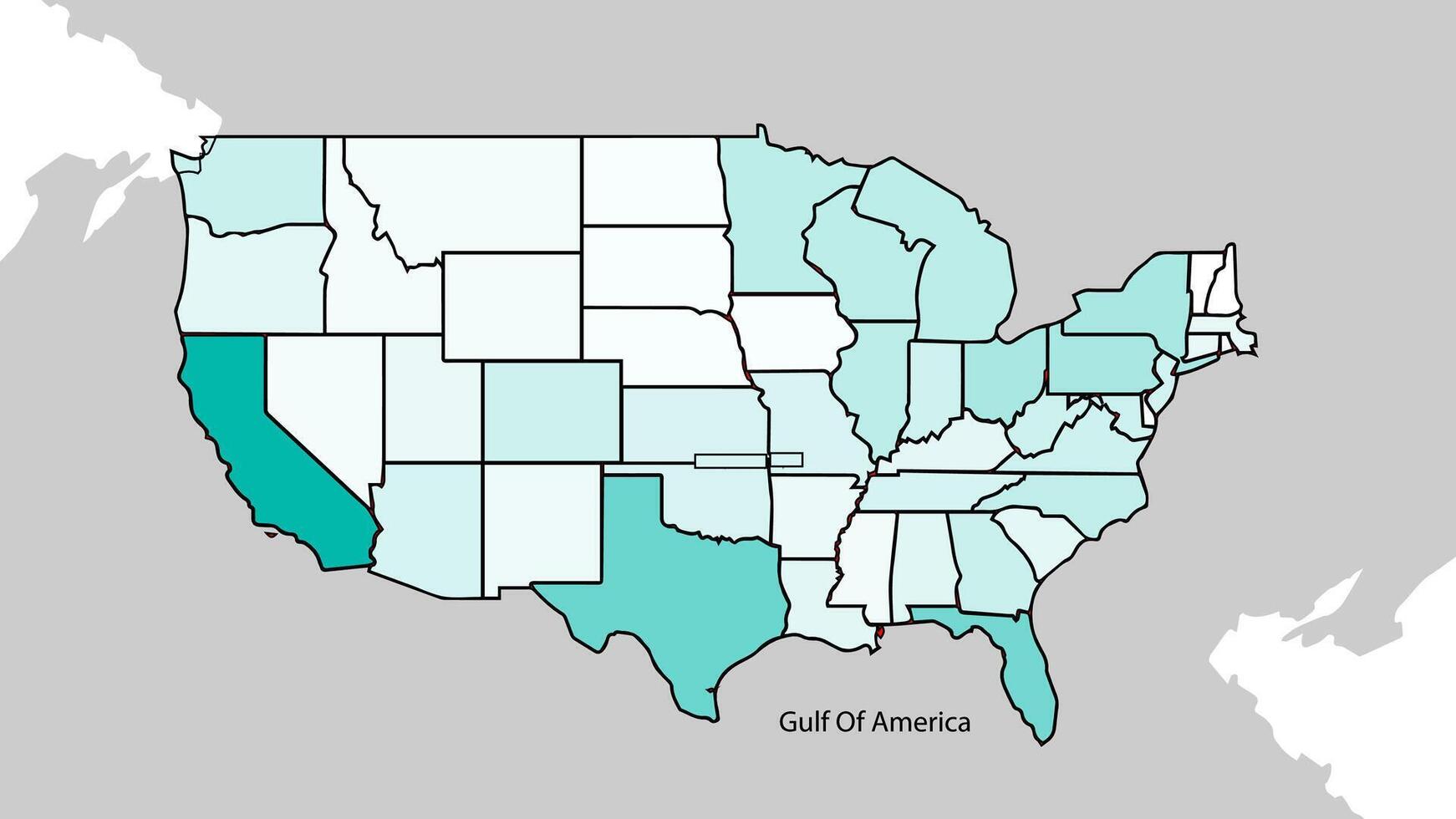 a map of the united states with the states highlighted in blue vector