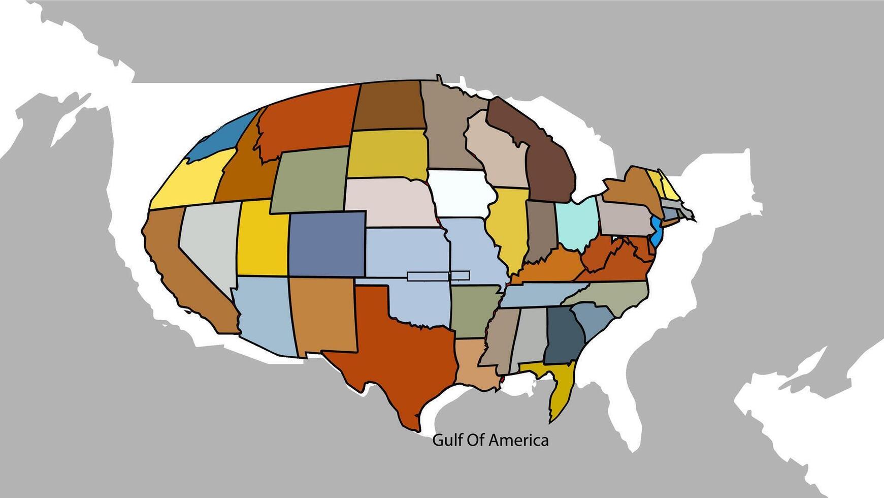 a map of the united states with states highlighted vector