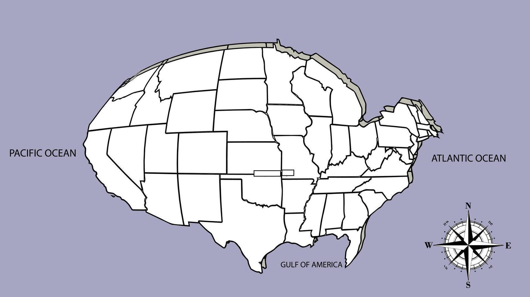 a map of the united states with the states highlighted vector