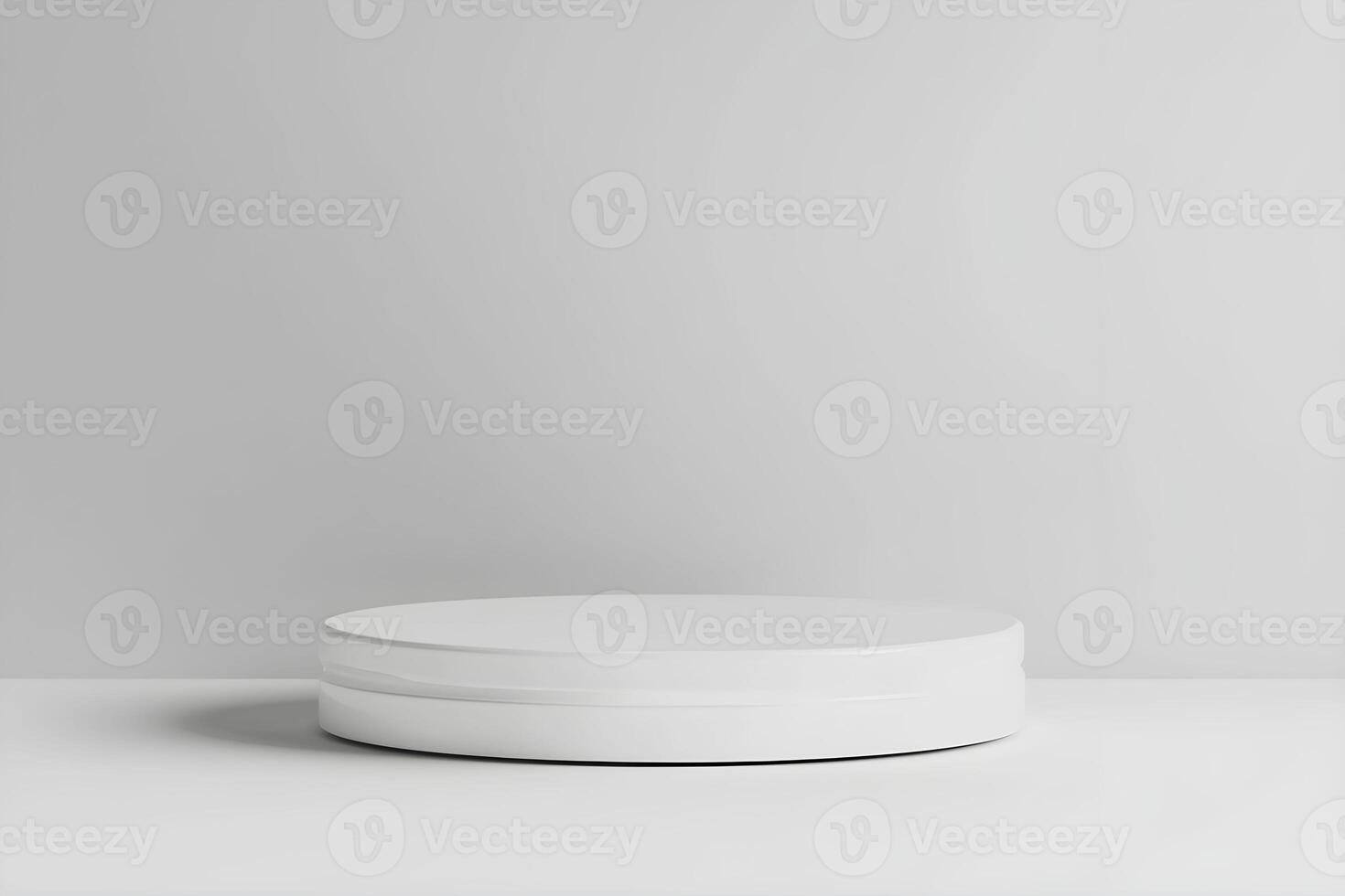 A white round table with a white lid photo