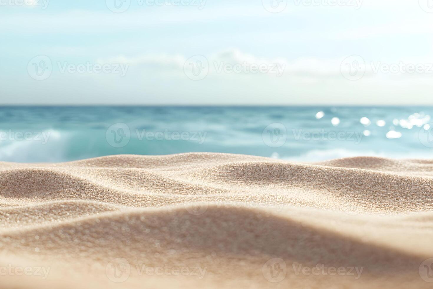 Sand dunes on the beach with ocean waves photo