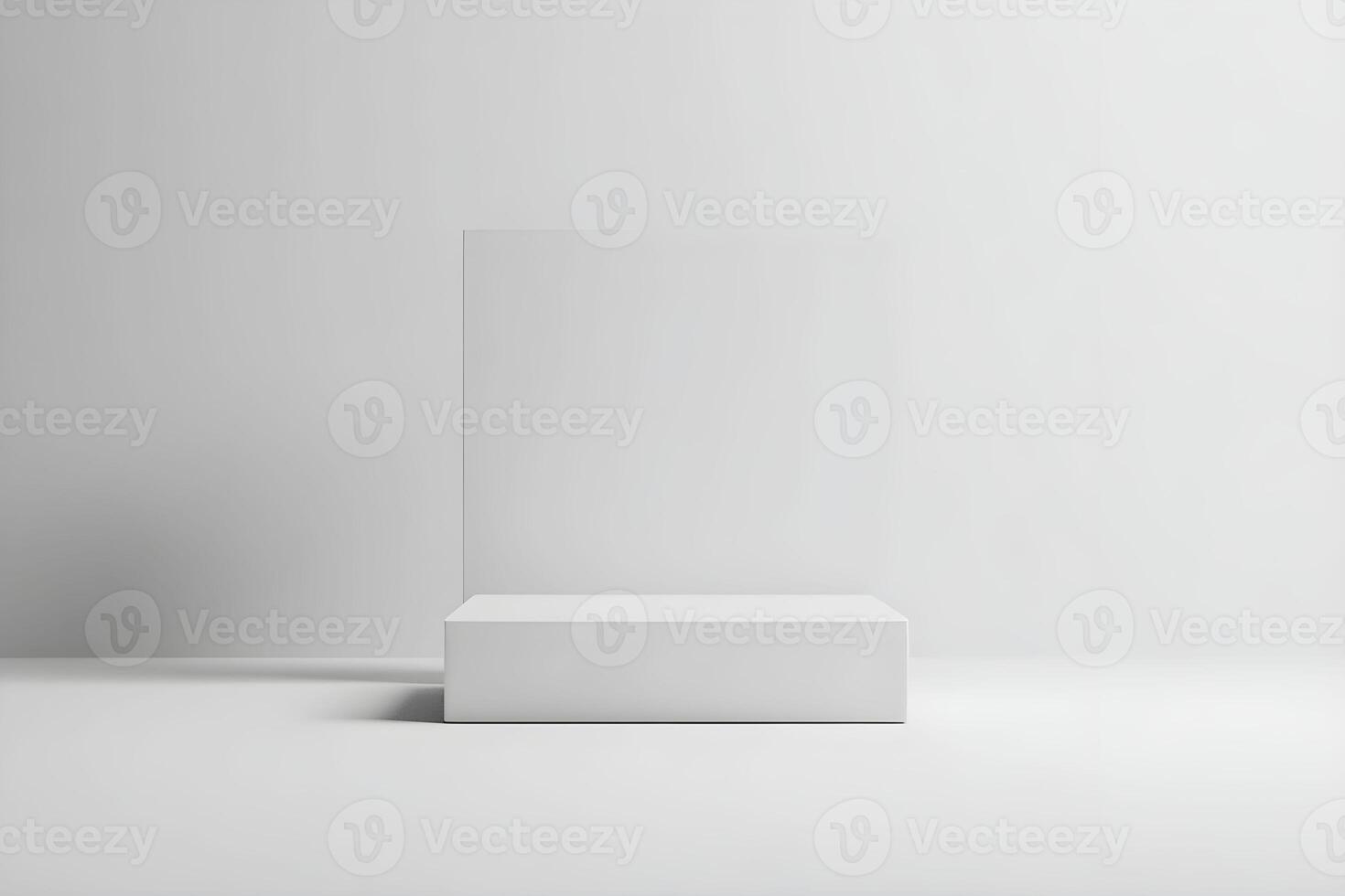 Empty white box with a blank screen on top photo