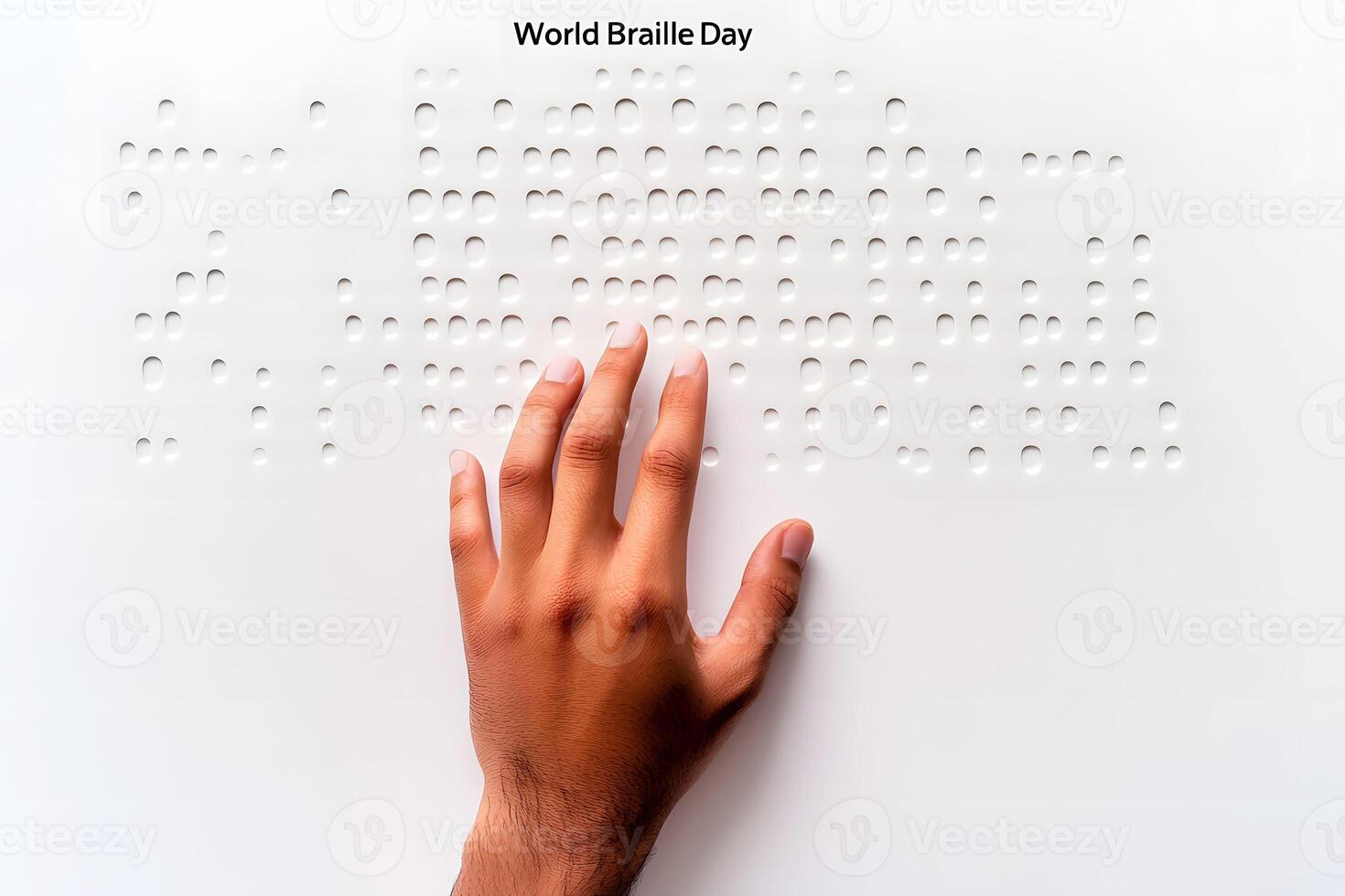 Hand reading Braille for literacy photo