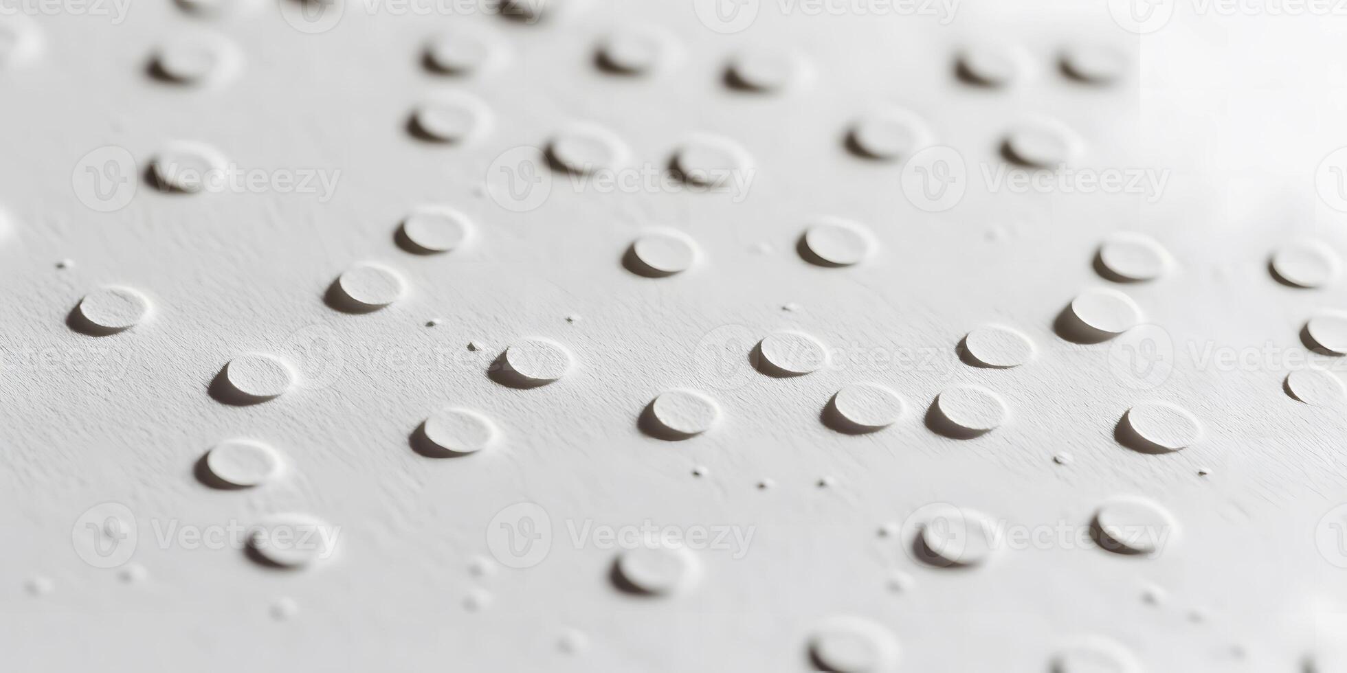 Tactile braille dots on white surface photo
