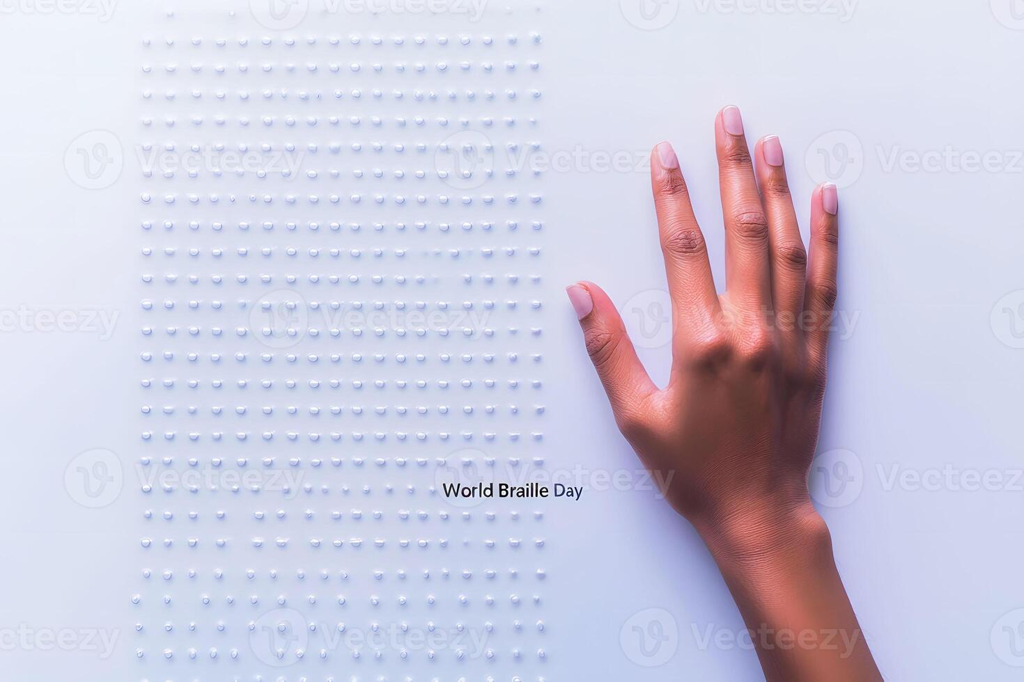 Hand reading braille for awareness photo