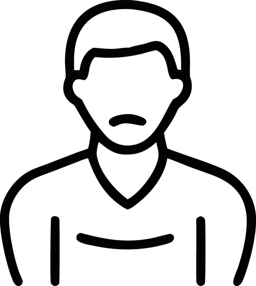 A man with a sad face icon vector