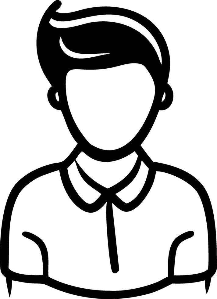 A black and white drawing of a man with a shirt vector