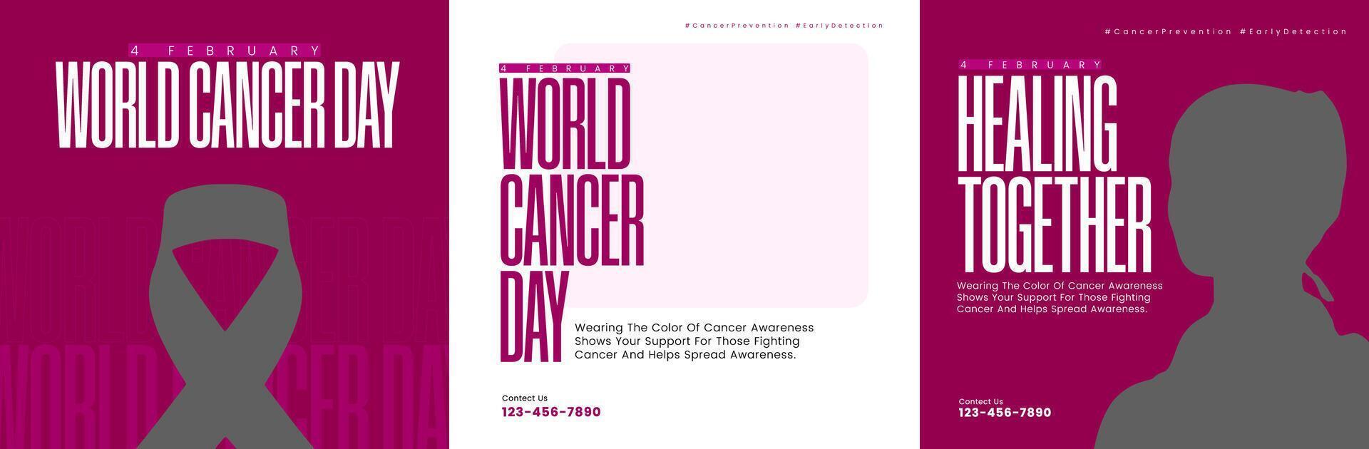 International Cancer day social media posts template vector