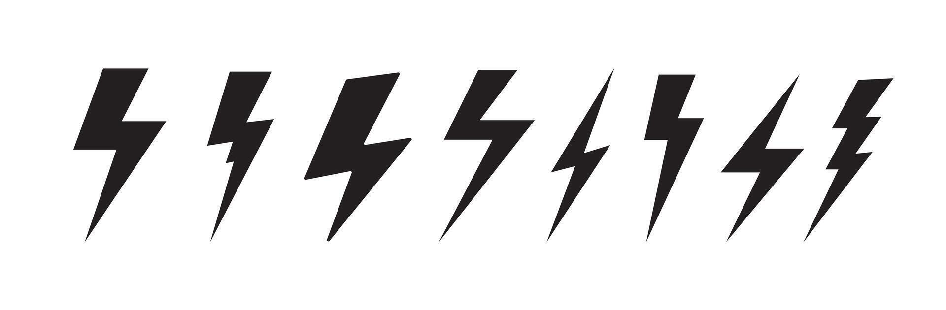 Lightning icon set . Electric sign and symbol. Power icon. Energy sign. vector